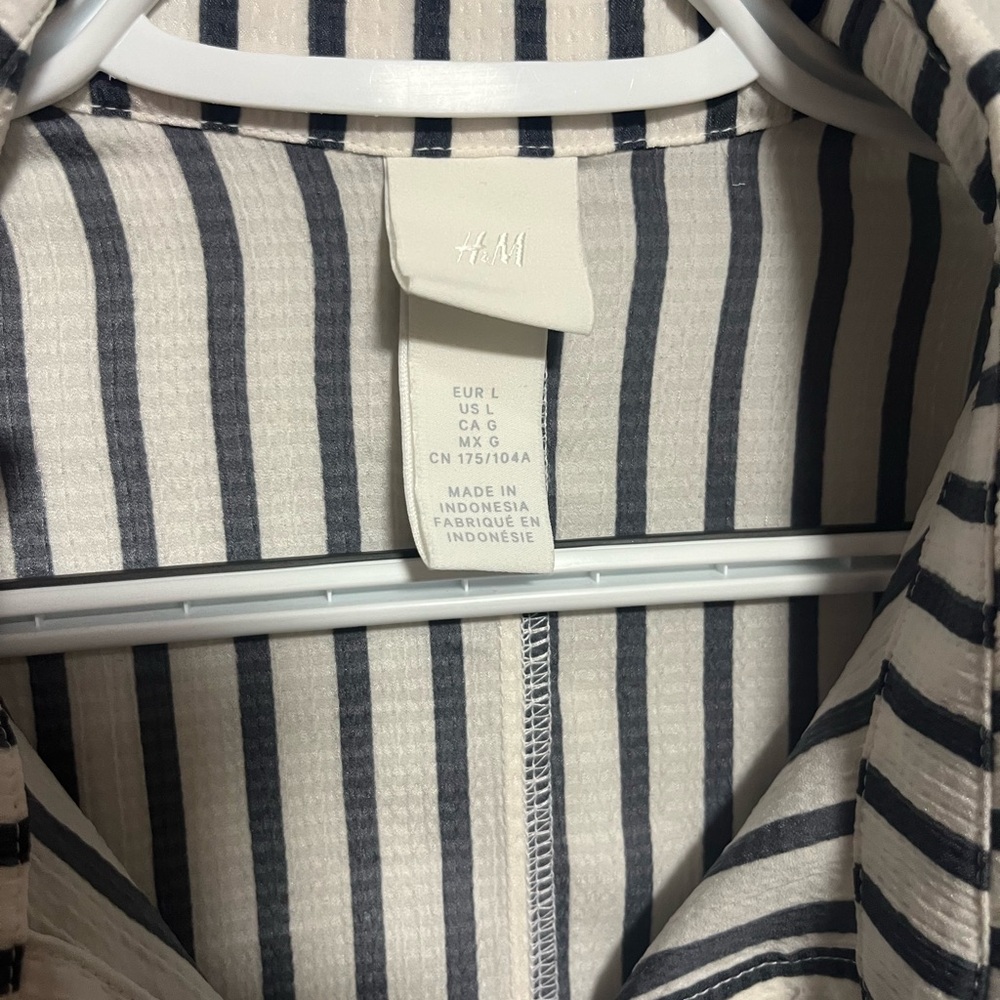 H&M Navy and White Striped Shirt Dress - Picture 3 of 6